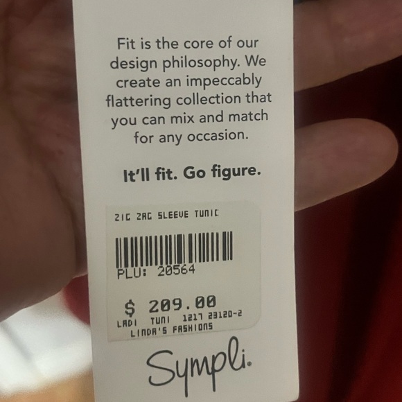 Simpli Womans Zig Zag Long Sleeved Tunic in Scarlet!! - Picture 7 of 12